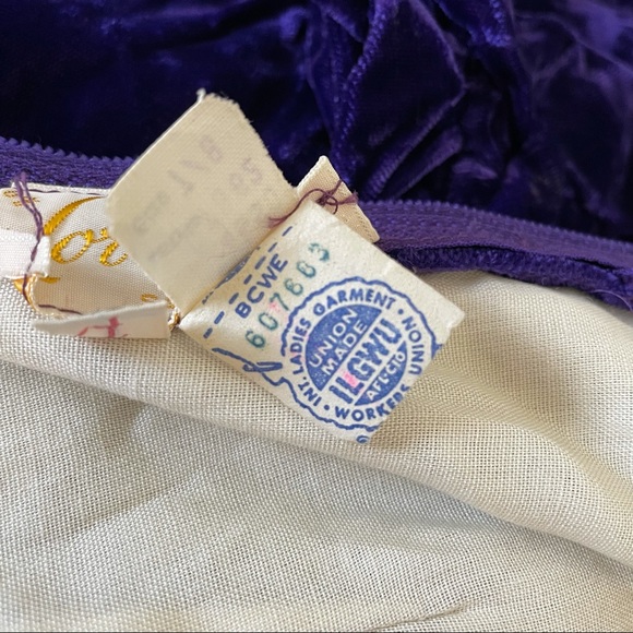 Lorrie Deb San Francisco Vintage Velvet Empire Waist maxi Dress Purple - Picture 13 of 15